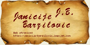 Janićije Barzilović vizit kartica